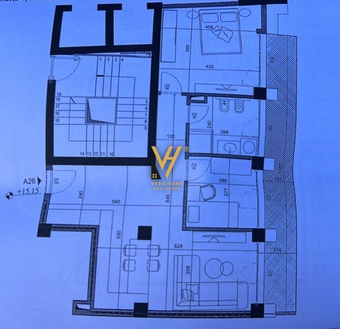 Shitet Apartament 2+1 te Rruga e Dibres 105 m2