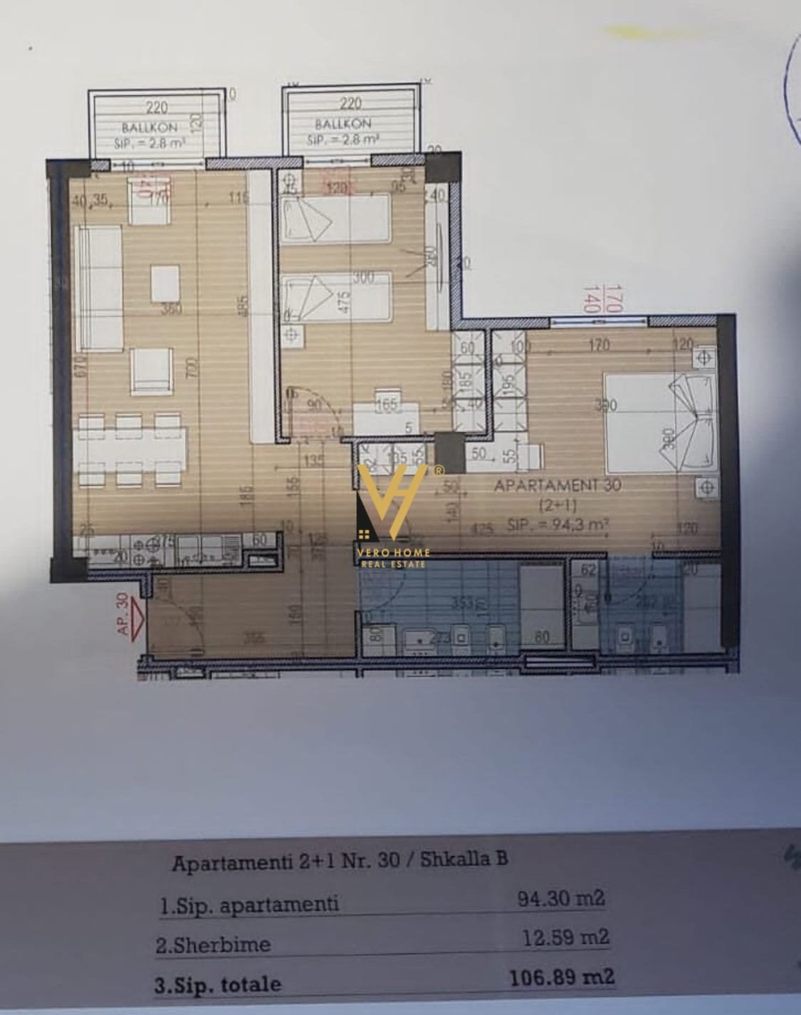 Shitet Apartament 2+1+2 te Kompleksi Oasis ,Unaza e Re 106 m2